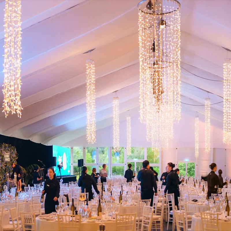 Wedding Connectable 20ft Waterfall Curtains LED Fairy String Lights For Backdrop Party Stage Decor