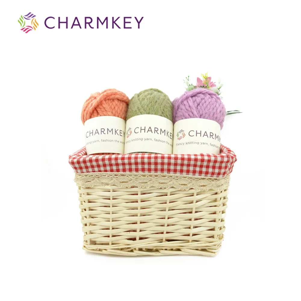 Charmkey высокопрочная смешанная пряжа 70 акриловая 30 шерстяная для вязания крючком наволочки