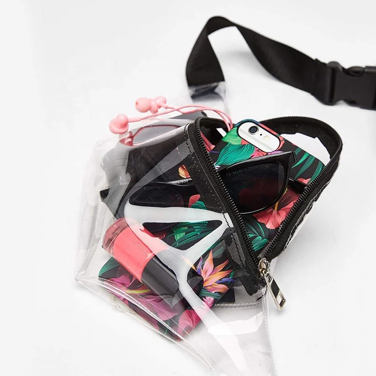 Hot Sell Premium Fashion Waterproof Transparent White Pvc Fanny Pack Waist Bag