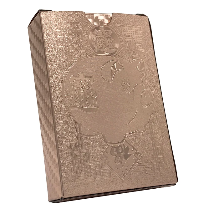 
GS-18140 Customized Rose Gold Playing Cards 24k Gold Plastic Poker Cards 