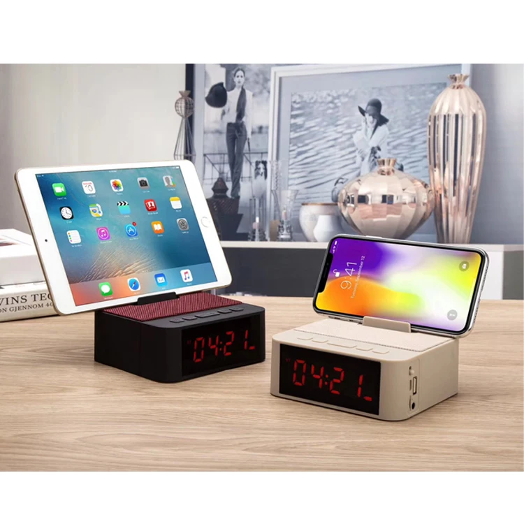 Best Selling AM FM Radio Clock 3d Mini BT Led Wireless Portable Stereo Surround Sound 1200mah Bt Speaker