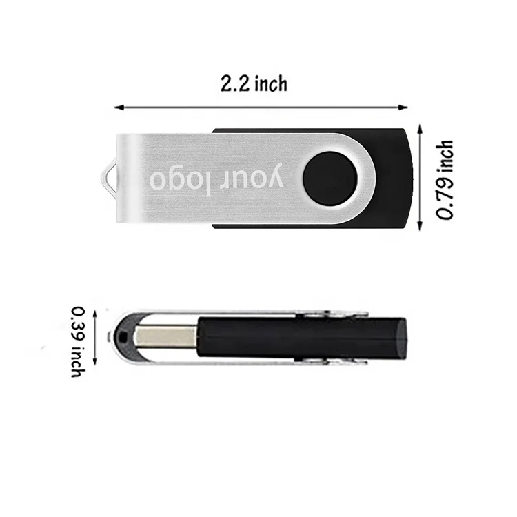 Free Custom Logo USB2.0 Memory Stick 16GB 32GB 64GB 128GB Swivel Thumb Drive Pen Drivers