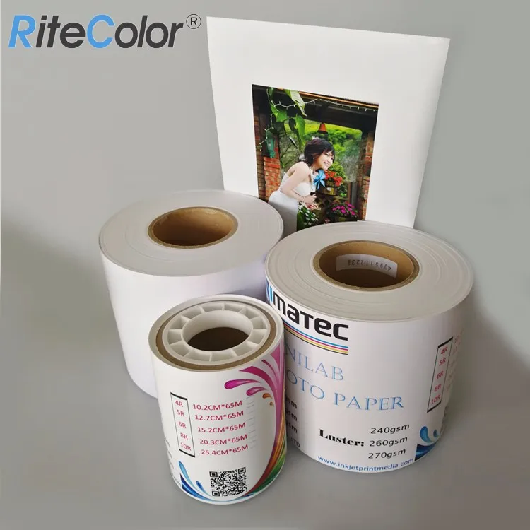 Waterproof 240gsm RC Coated Inkjet Matte Photo Paper Roll for Pigment Dye Ink