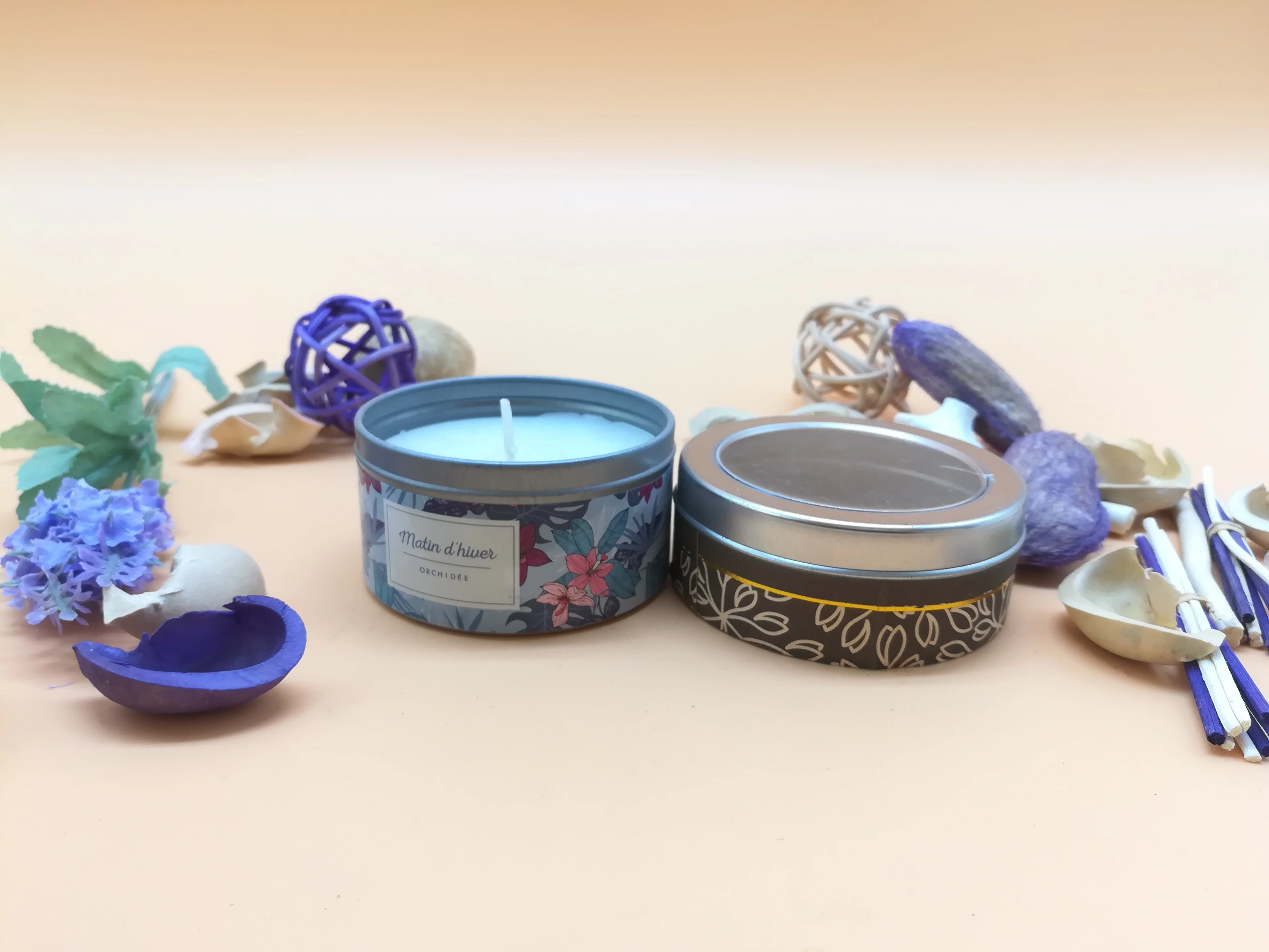 Scented Candles  Natural Soy Wax Portable Travel Tins Candle Essential Oils