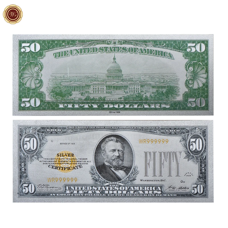 Amazon Hot Sale US Dollar Banknote 1928 Money 50 Dollar Gold Foil US Dollar Banknote For Collection
