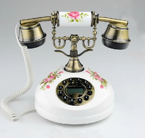 Antique Telephone Set solid wood old phones