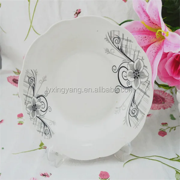 green ceramic plates for soup, arabic dinner plates, flower printing ceramic plate