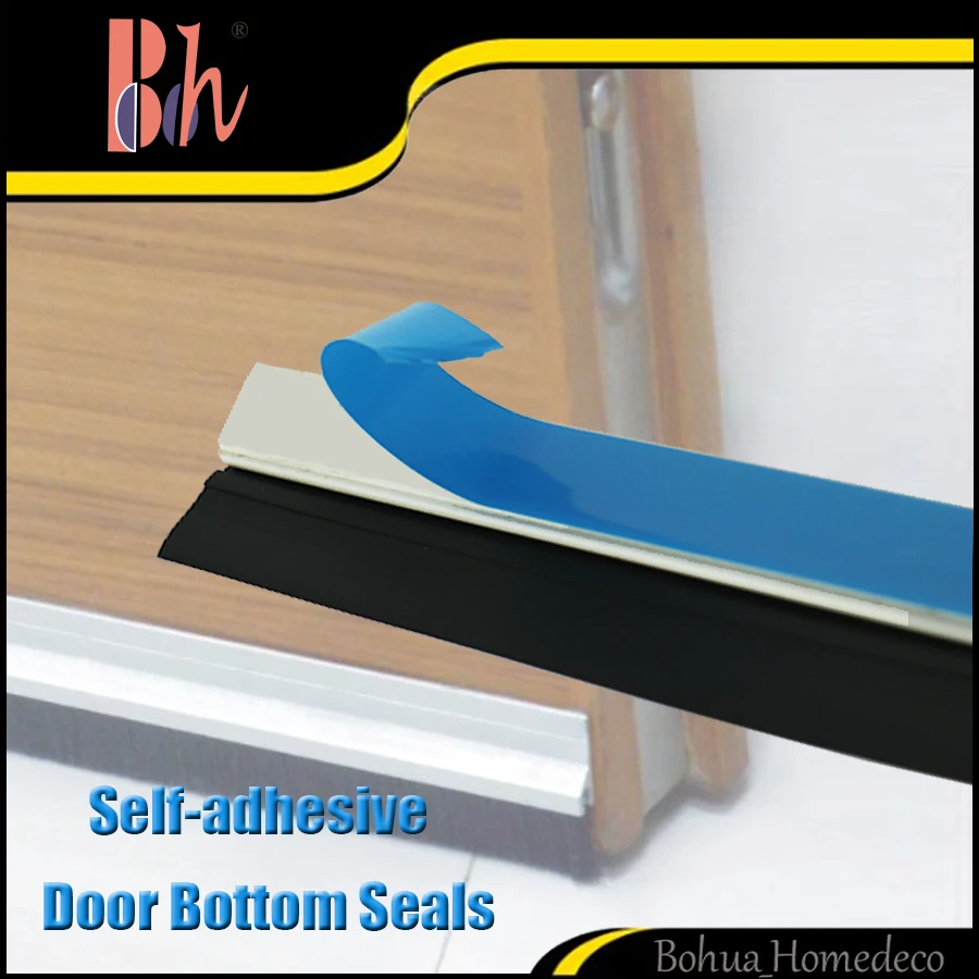 Self-adhesive Door Bottom Seal Sealing Strip White PVC Bar Composite Flexible PVC Rubber Tape Weatherstripping Draught Excluder