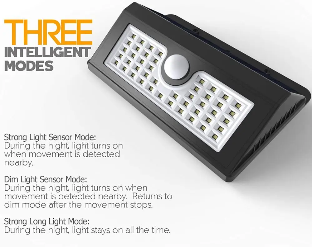 
Jiller 2-pack 45led Supper Bright Waterproof Outdoor Solar Energy Infrared Motion Sensor Wall Lights 