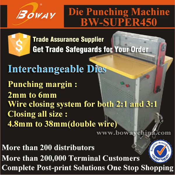 SUPER450 Electric hole punching and double wire 2 in 1 binding machine