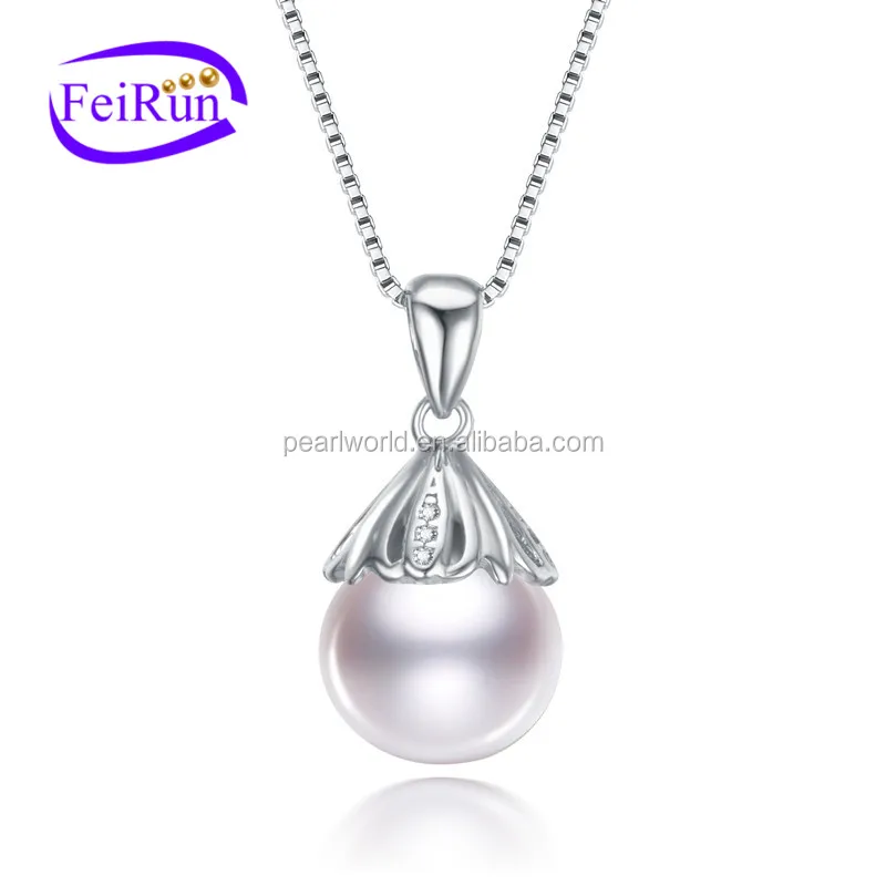 FEIRUN 10.5-11mm near round 3A wholesale price pearl pendant designs, wish pearl pendant, pure natural pearl pendant