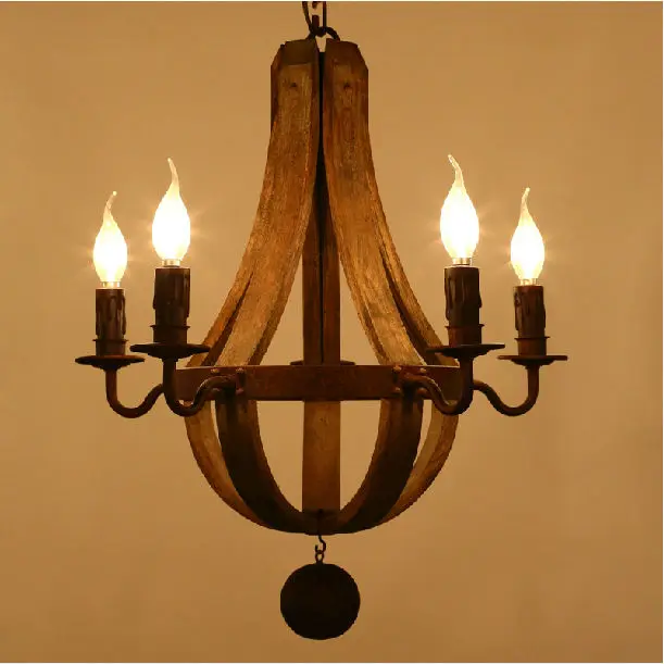 Antique Wood Chandeliers Large