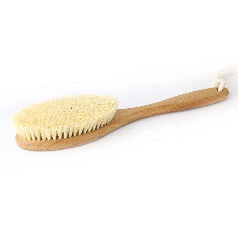 Long handle skin massaging sisal vegan body brush