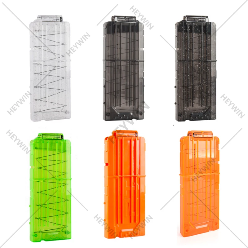 Мягкие зажимы для патронов, зажим для магазина, 12 патронов, картридж для игрушек, прозрачный оранжевый дротик, аксессуары для пистолета EVA, 12 дротиков (HM22B)