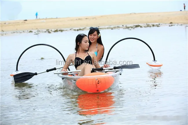polycarbonate clear kayak transparent canoe PC kayak with outrigger balance system
