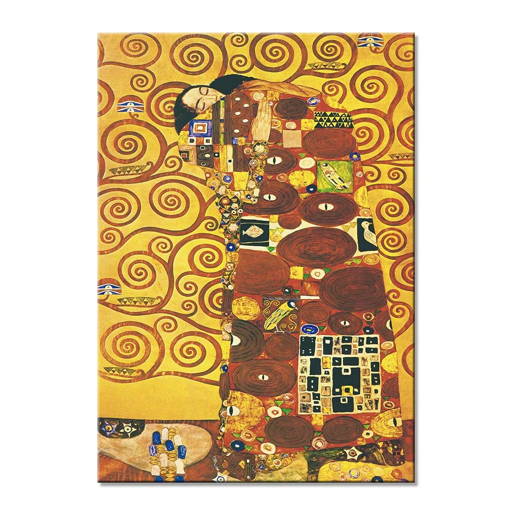 High quality hand painted wall designs kiss art  reproduction oil painting