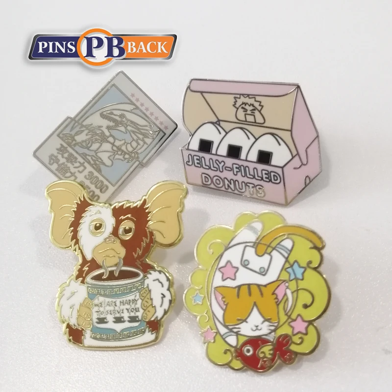Pinsback Cartoon custom enamel pin lapel pin set hard enamel pin 1.25 inch butterfly clutch