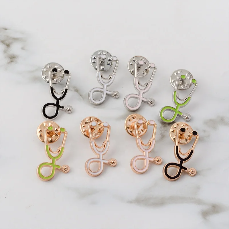 hot sales china manufacturers bulk custom metal enamel  stethophone medical lapel pin