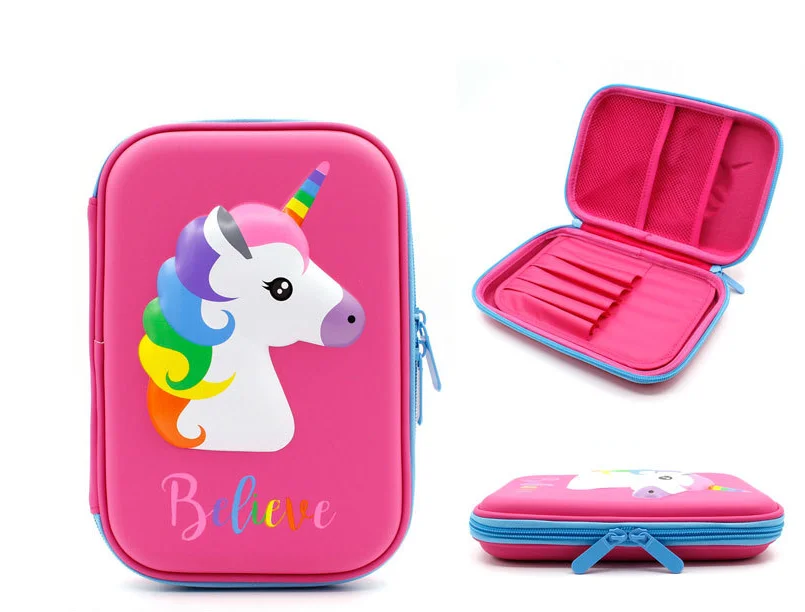 
Big Capacity Unicorn Pencil Case with Zipper for School Kids 