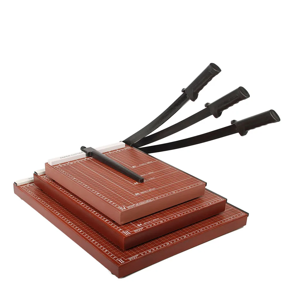 Professional Manufacture B4 Manual Wood Guillotine Paper Cutter Rotary Paper Trimmer