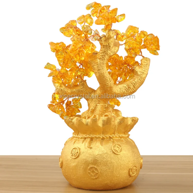 Rock stone healing crystal tree crystal rose quartz reiki tree