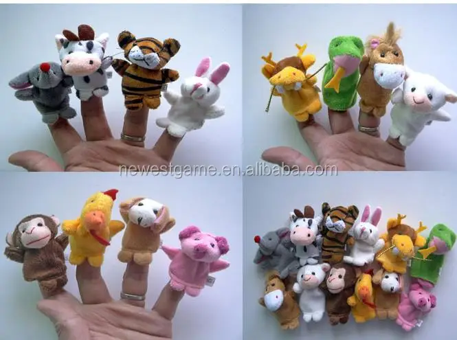 wholesale online Toys lovely soft finger puppets toys parent-child interaction cartoon animal plush 35 styles
