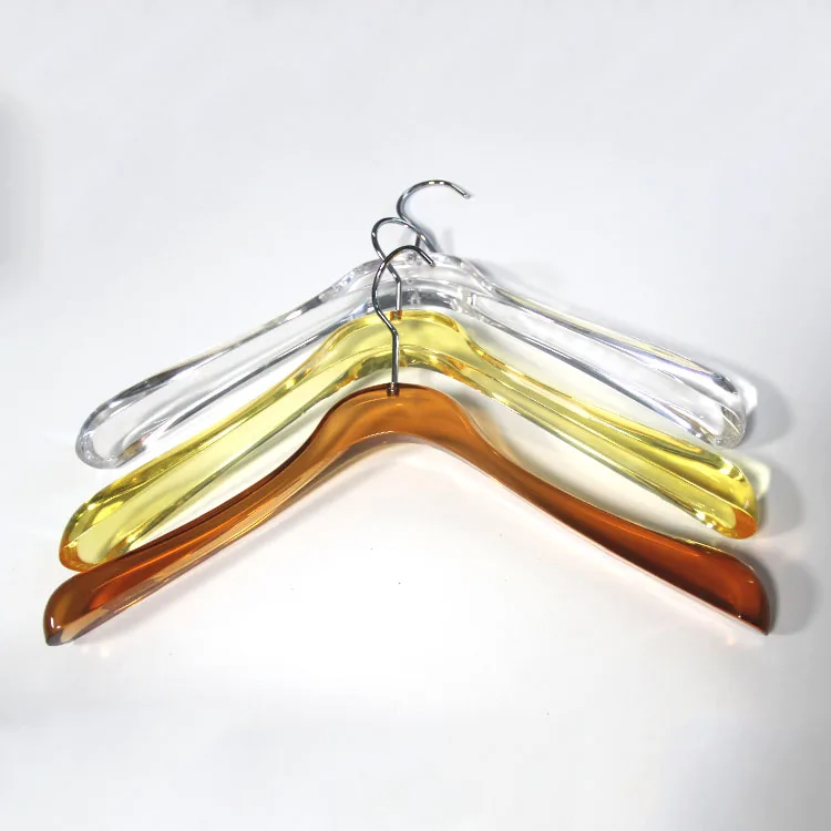 Shenzhen wholesale hotel plastic clear garment cloth hanger rack acrylic clothes hangers for coat