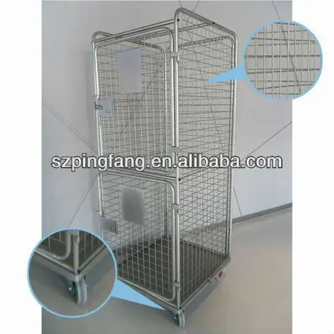 Industrial Nestable Laundry Roll Cage zinced roll cage trolley
