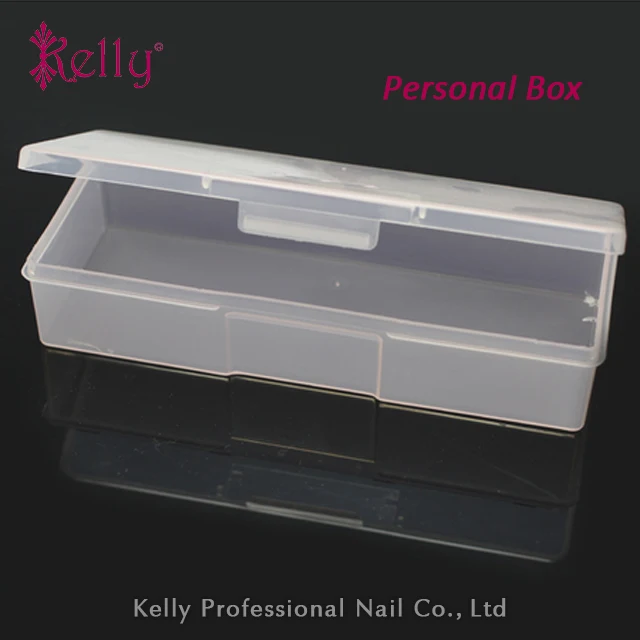 
Clear Pink Plastic Empty Nail Container Storage Box Personal Box For Manicure Tools 