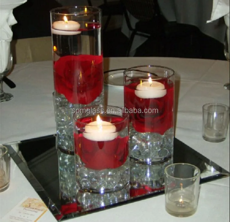 clear candle cup cylinder vase wedding centerpieces for wedding table