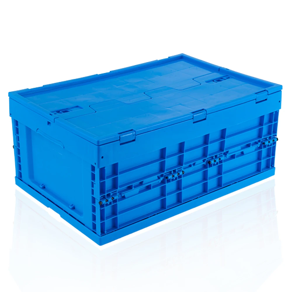 
Large stackable collapsible plastic pallet container 