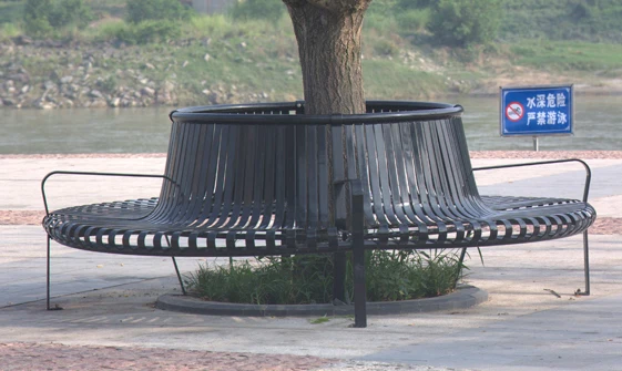 
custom outdoor garden galvanized steel park round metal iron tree bench seating 
