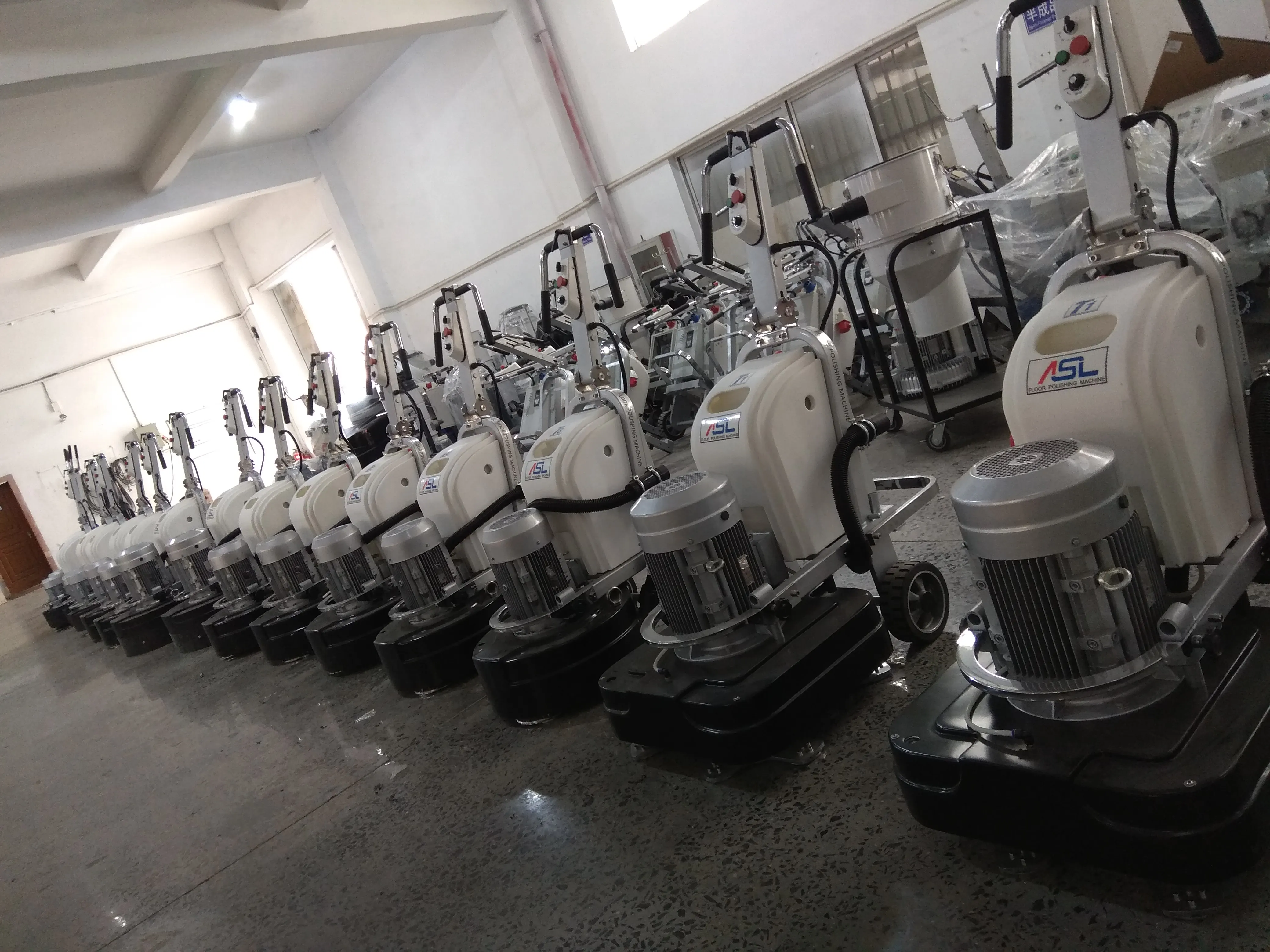 ASL-T8 New condition and12 heads 650MM Grinding Width Gear Driving Planetary Disc Floor Grinder with Nozzle and LED manufacture