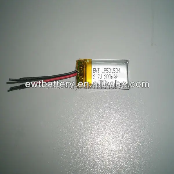 501534 3.7v 200mah lithium polymer battery