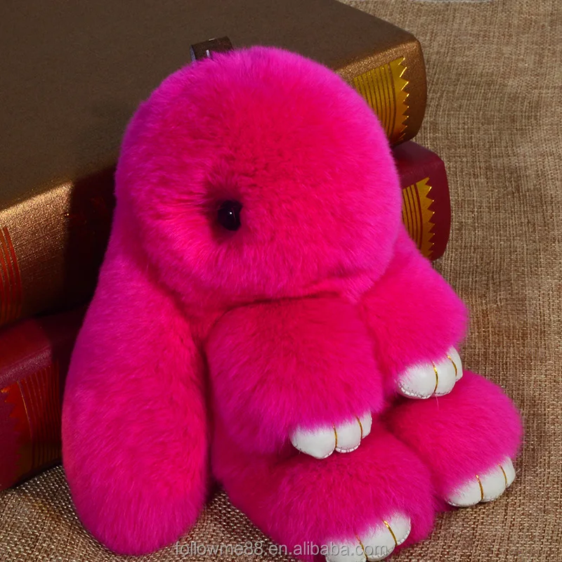 Фабричный брелок с кроликом 2021, популярный милый пушистый брелок с помпонами из натурального кроличьего меха Рекс