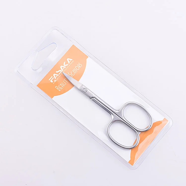 Custom logo eyelash scissors private label micro brow eyebrow scissors small beauty scissors for eyebrows