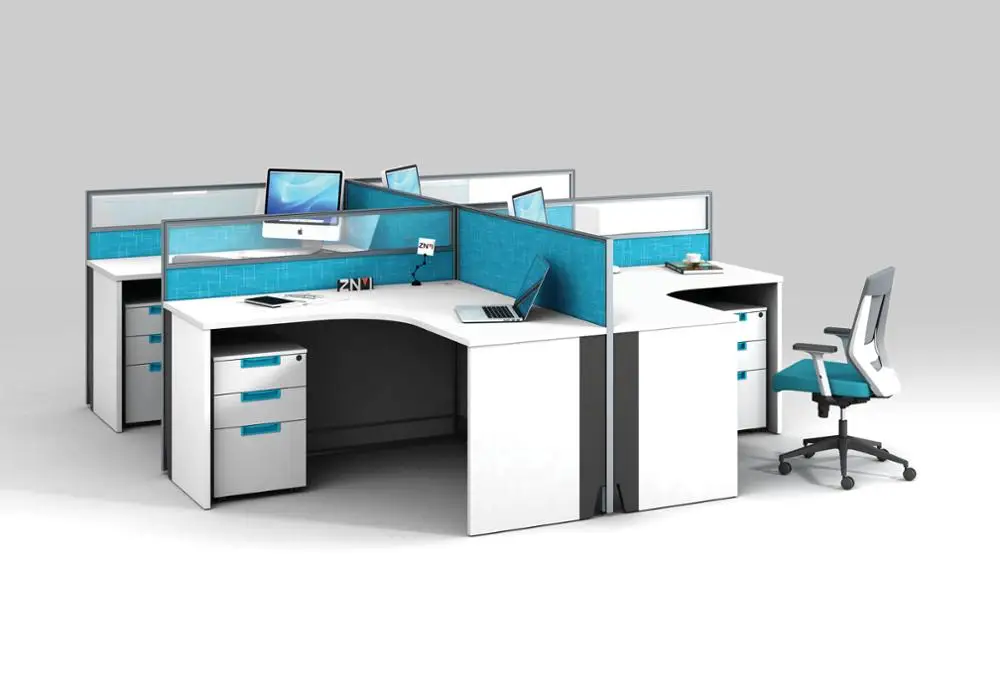 Manager cubicle workstation 4 people office partition material workstation