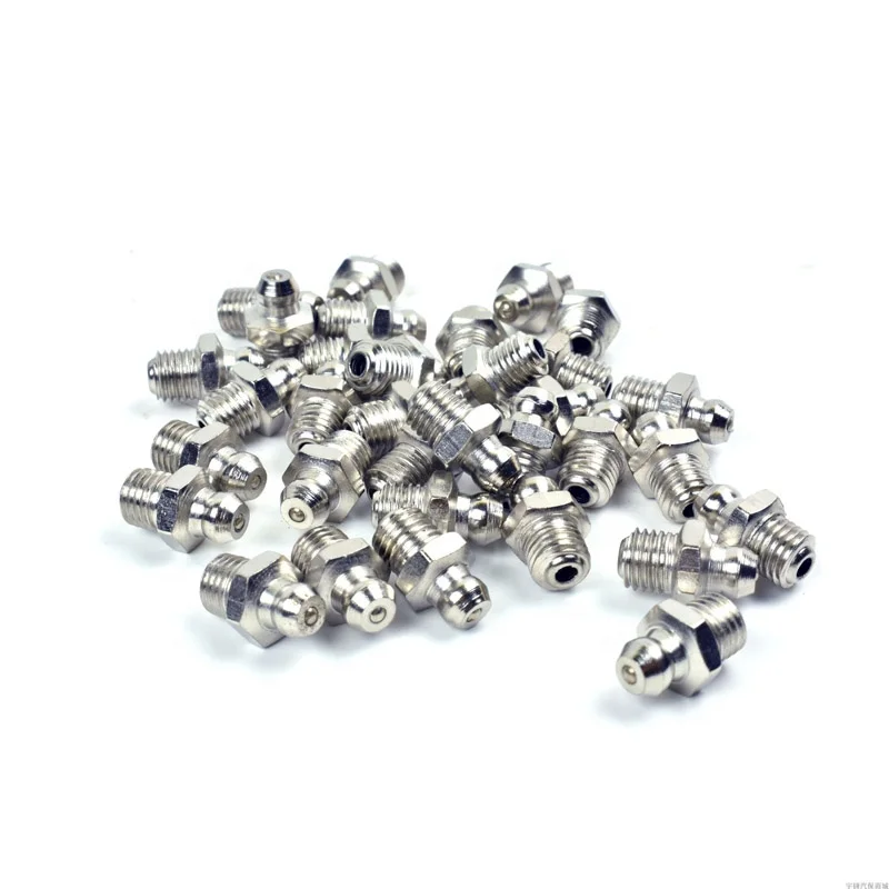Z001- Wholesale all type material and all thread nipple 6mm 8mm 10mm 12mm 45 90 degree grease fitting grease nipple for cars