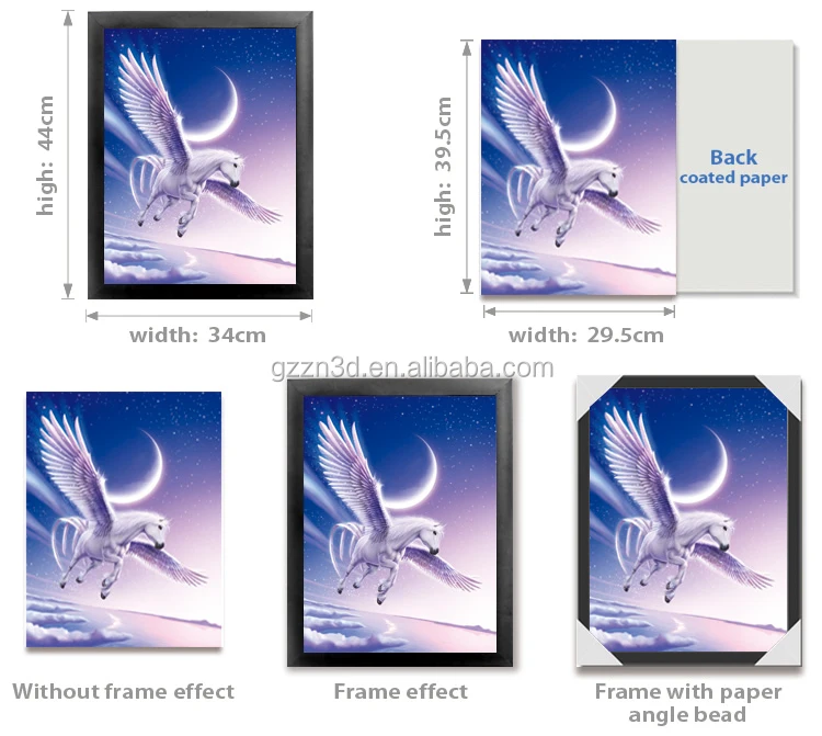 PET Lenticular 3d flip picture of unicorn Customize 3d lenticular pictures