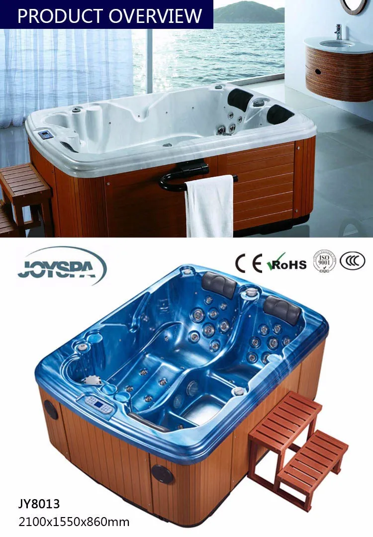 Deluxe Series Massage Spa Tub 3 Person Indoor Bathtub With Stair