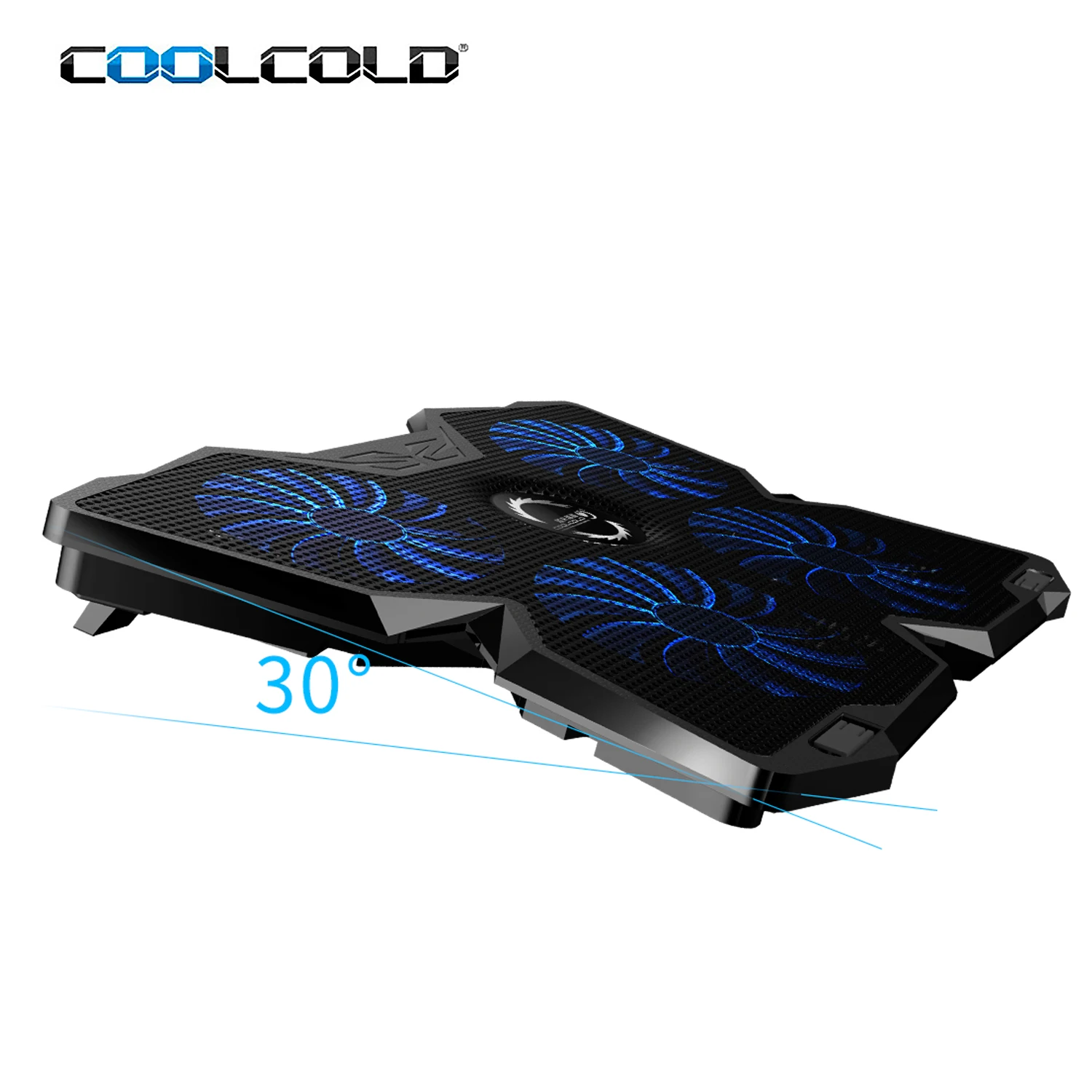 Wholesale 4 fans laptop cooling stand 17 inch heavy duty usb notebook cooling fan with LED light