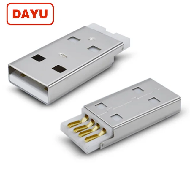 27mm Long Body A Type Male Connector USB 2.0 4Pin Solder for USB Cable