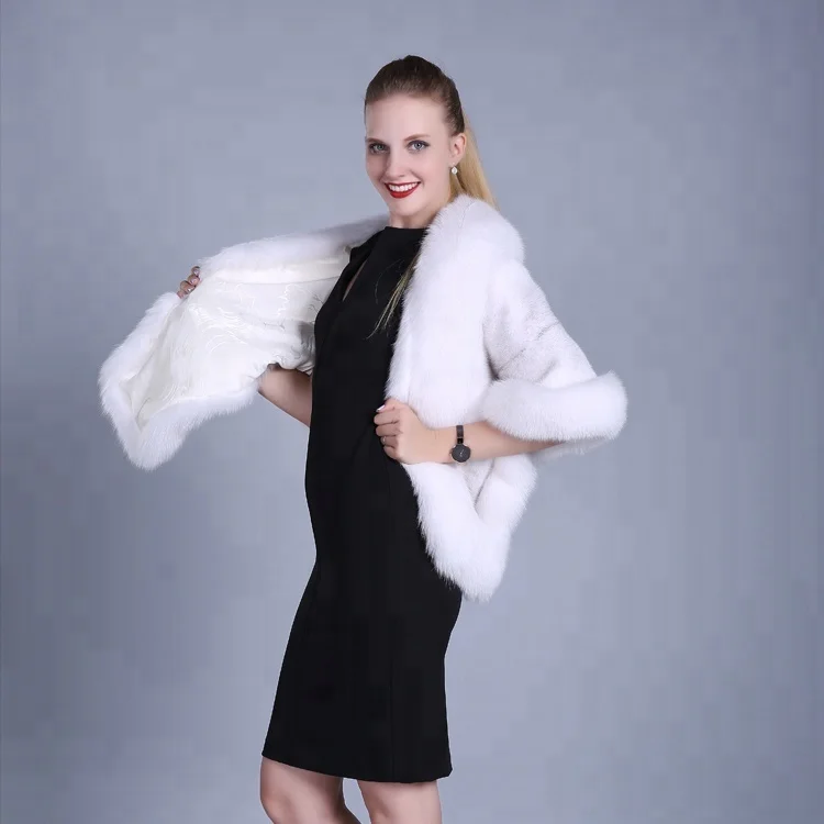 Индивидуальный дизайн шуба мыс норки вязание шали