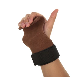 Full Palm Protection Leather Oem Brown Color Weight Lifting Gloves