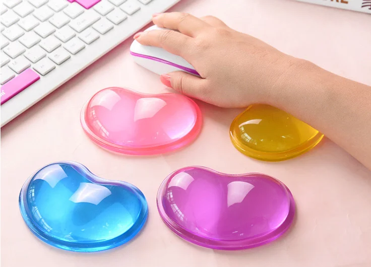 Heart-shaped Translucence Silicone Wrist Rest Cool Hand Pillow Wrist Rest #GS-04