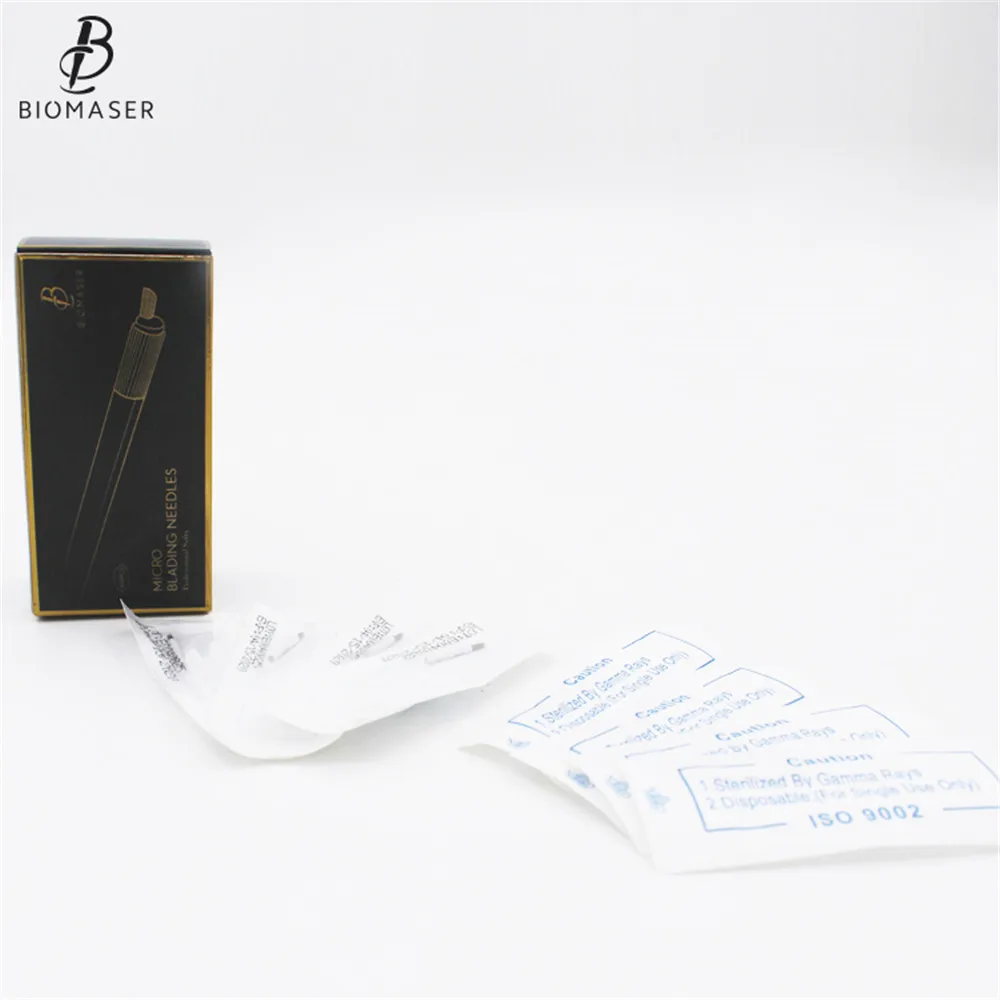 Sterilized Microblading Needles Semi Permanent Makeup Microblading Round Eyebrow Shading Needle Eyebrow Tattoo, Hair Stroke