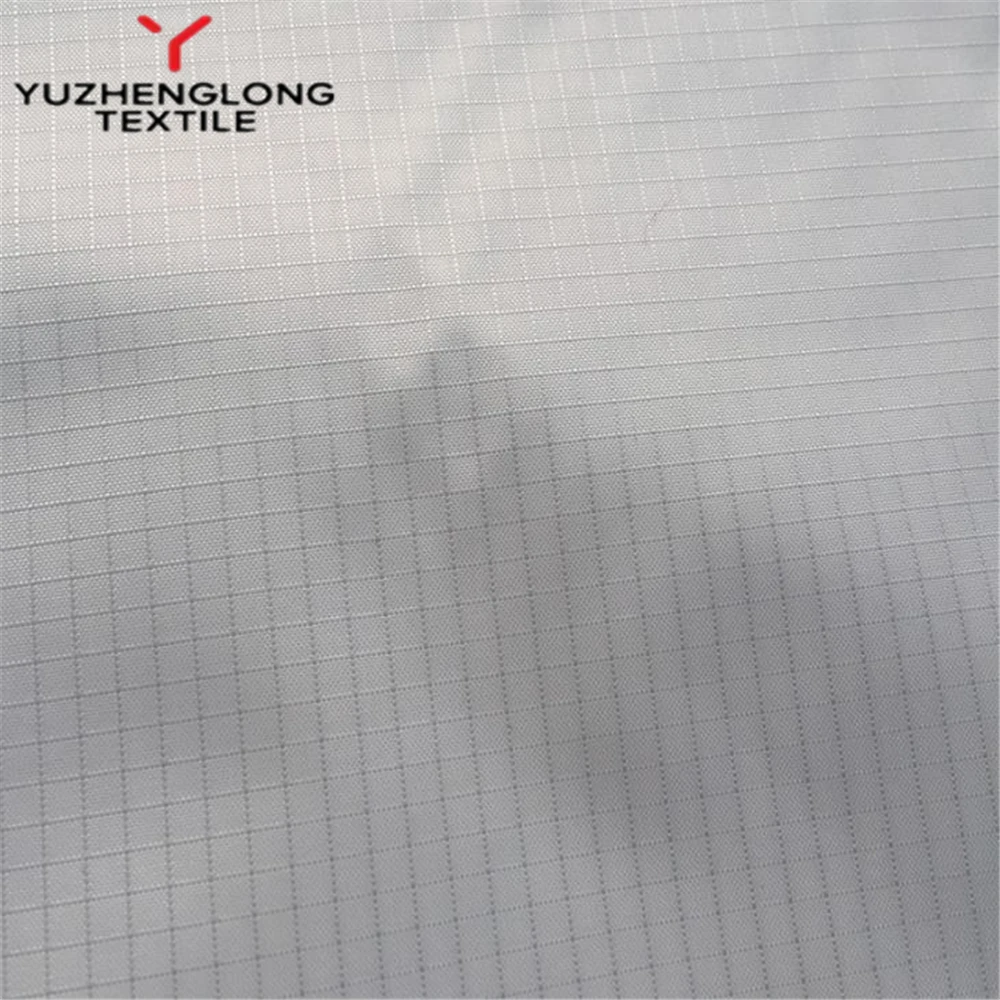 100%Polyester rib stop taffeta fabric with white pu coated/210T 0.3*0.3CM ribstop taffeta fabric