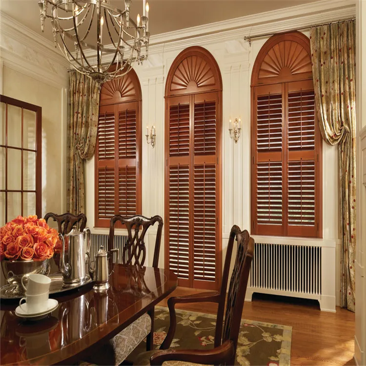 Dark Color Wooden Stained Customized Plantation Shutter