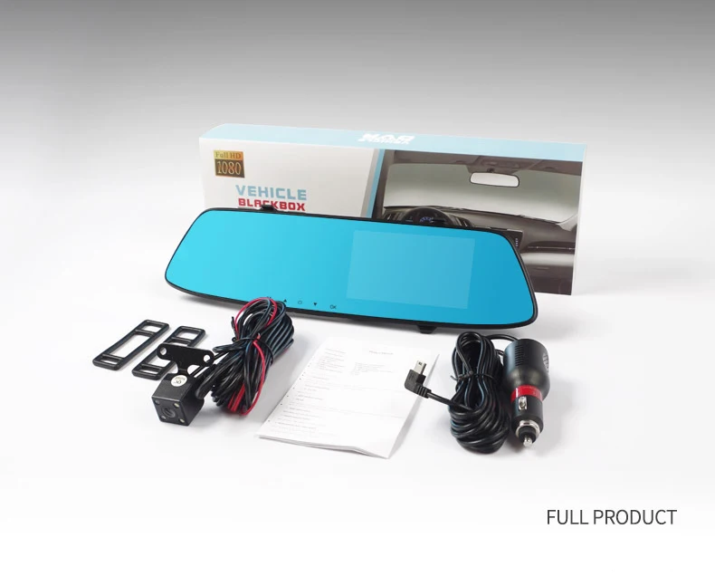 
Dash cam rear view mirror 4.3 inch rearview mirror Car Dvr full HD 1080p driving camera dual lens 