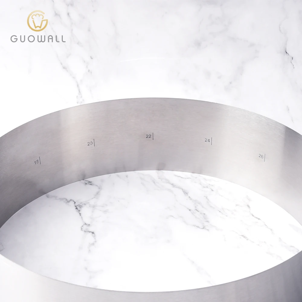 16~30cm Adjustable Stainless Steel  With Measurement Cake Baking Cake Decor Mold Ring